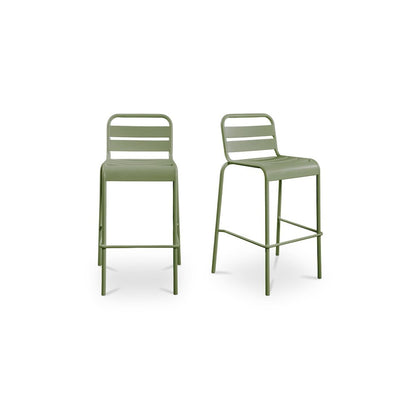 Kade Outdoor Bar Stool Green-Set of Two