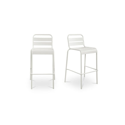 Kade Outdoor Bar Stool White-Set of Two