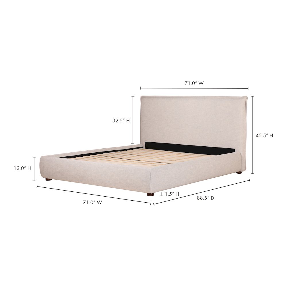 Luzon Queen Bed Light Grey
