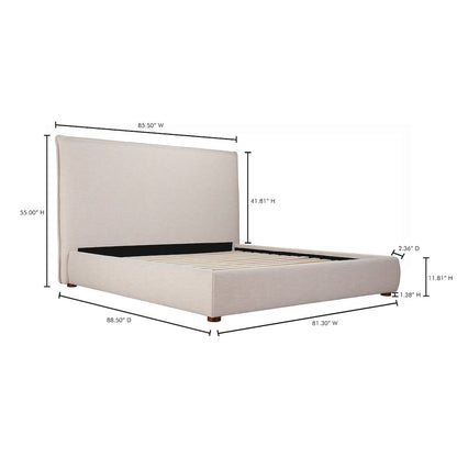 Luzon King Bed Tall Headboard Wheat