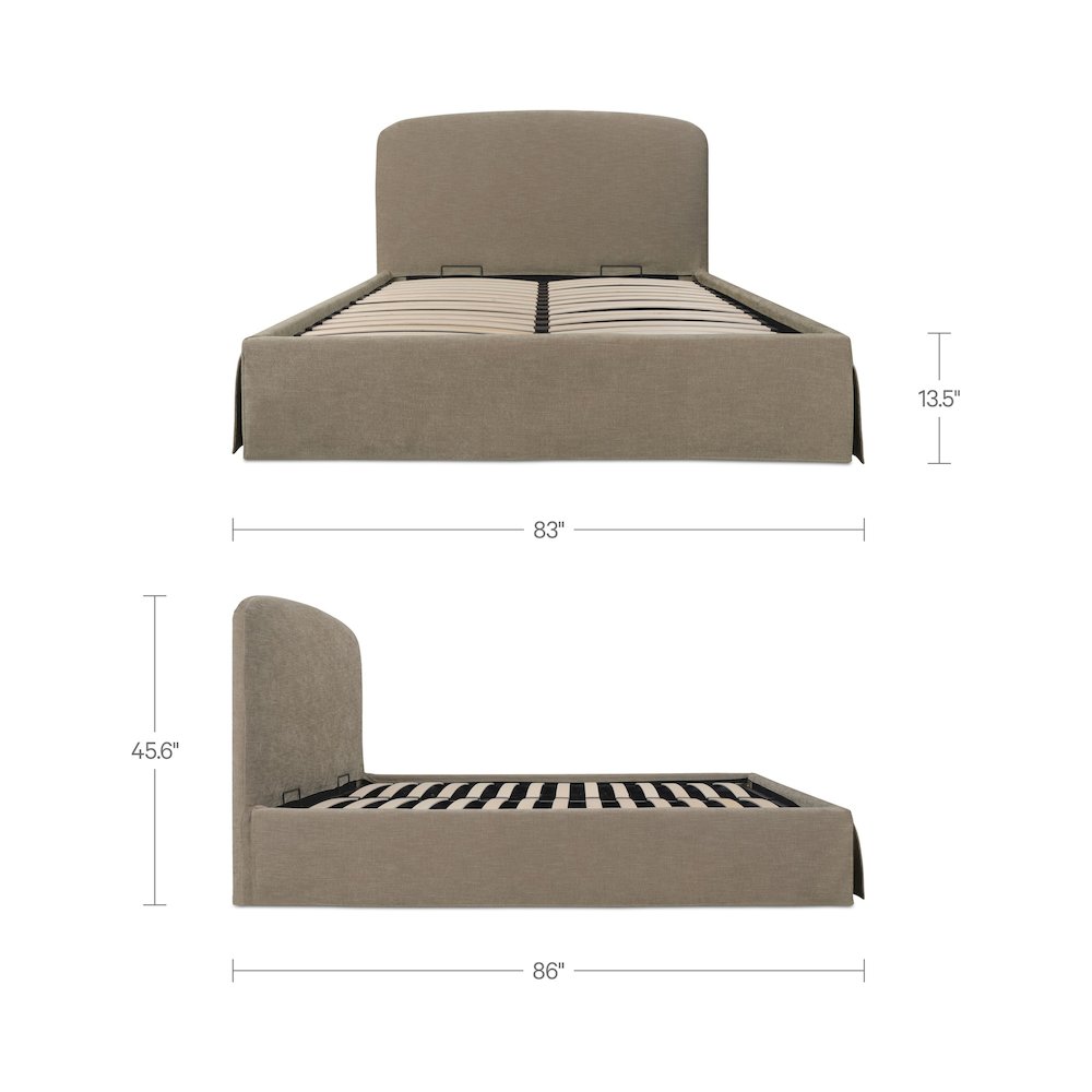 Joan King Storage Bed Light Taupe