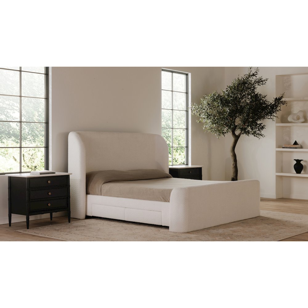 Sophia King Storage Bed Cream
