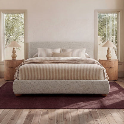 Beau King Storage Bed Speckled Light Grey