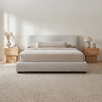 Beau Queen Storage Bed Speckled Light Grey