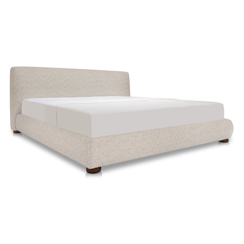 Beau Queen Storage Bed Speckled Light Grey