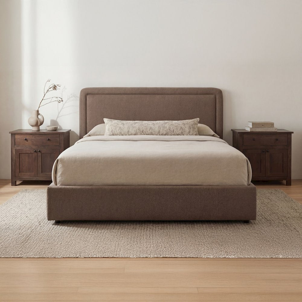 Simon Queen Storage Bed Brown