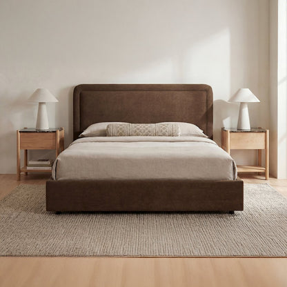 Simon Queen Storage Bed Brown