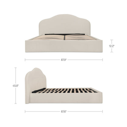 Maggie King Storage Bed Cream