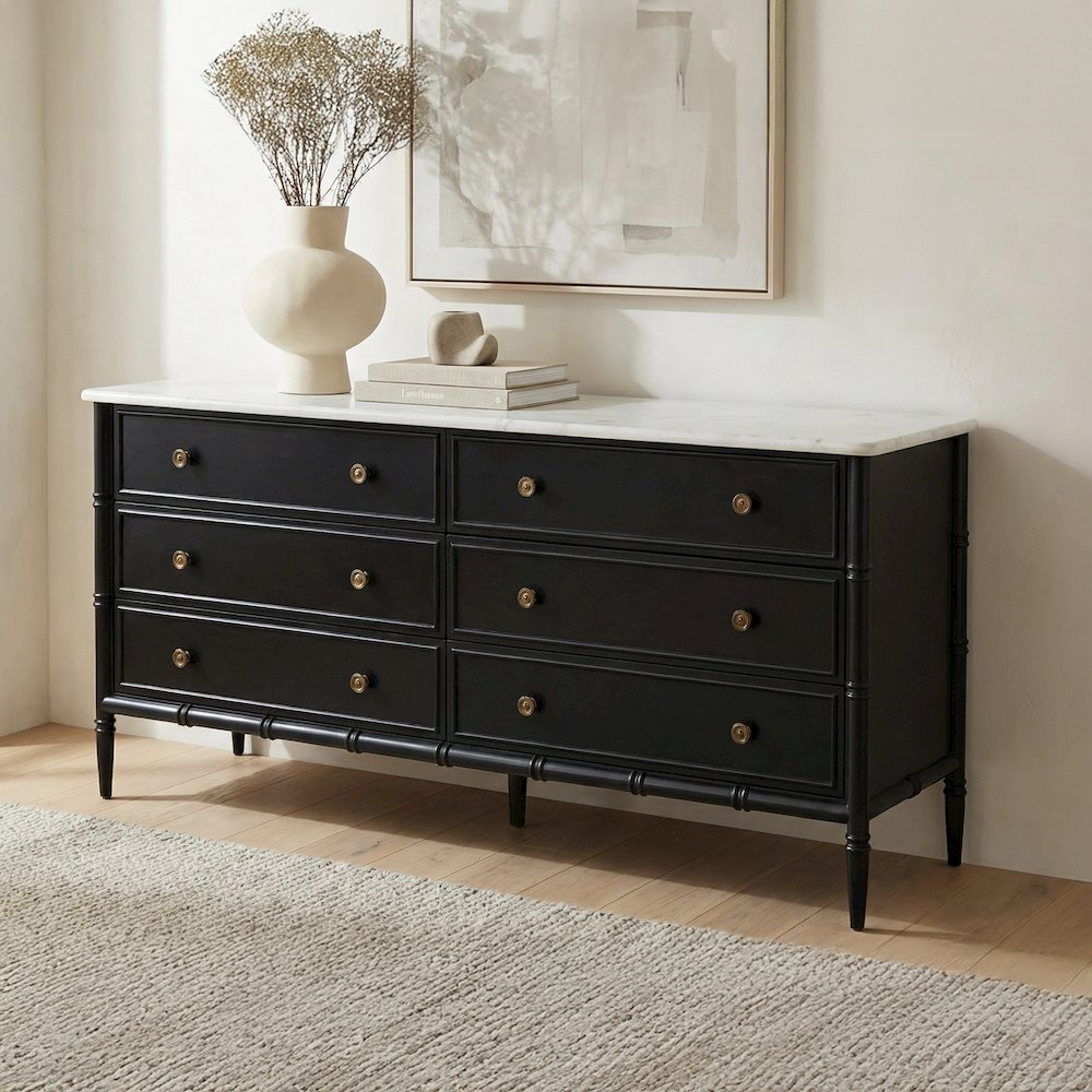 Eleanor 6 Drawer Dresser Black