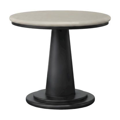 Concrete Outdoor Cafe Dining Table with Hand-Painted Tile-Look Top, Patio