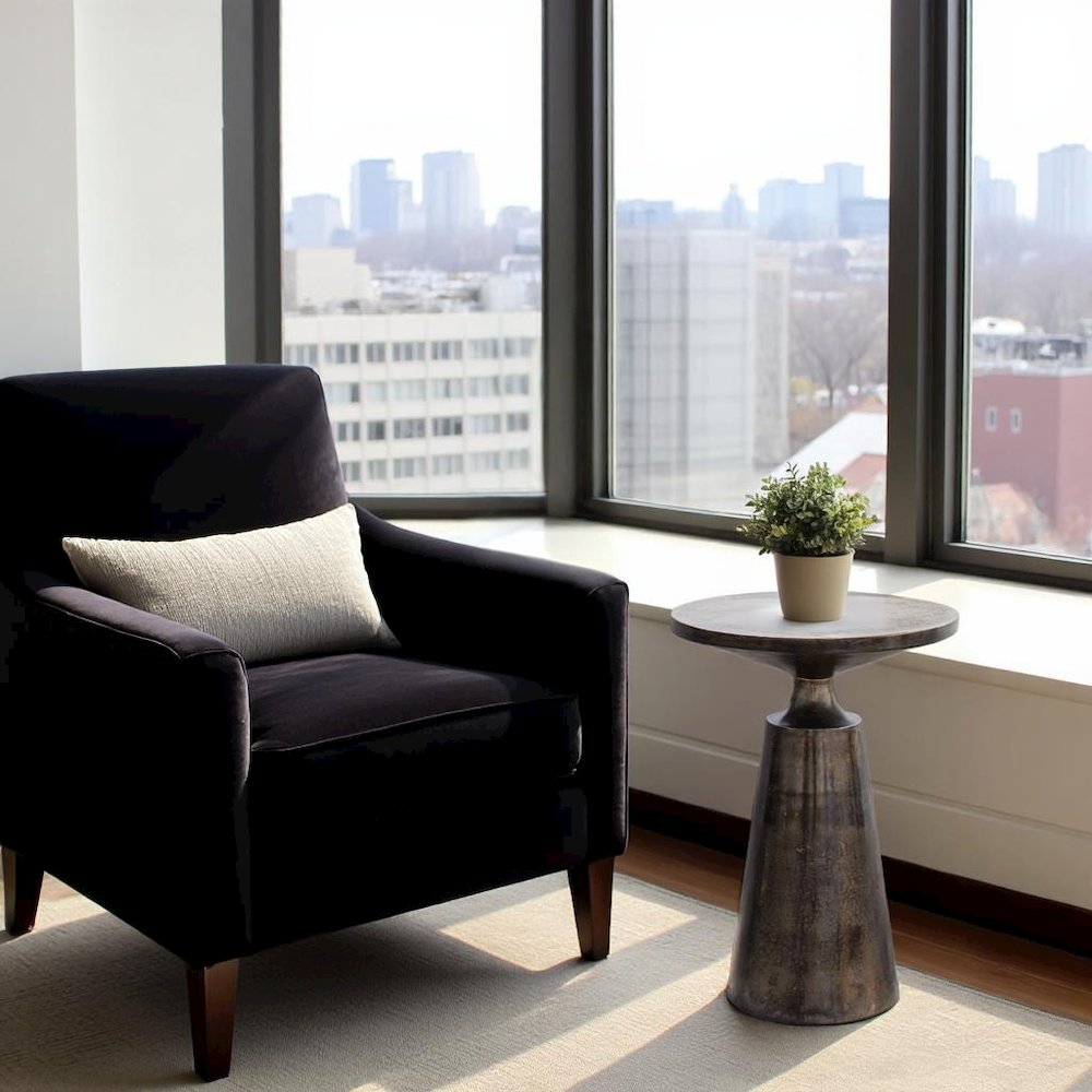 Sculptural Gray Metal Accent Table for Small Spaces in Lightweight Aluminum