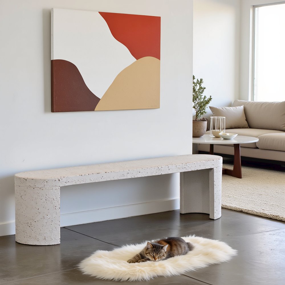 Gray Indoor and Outdoor Bench, Solid Greystone Entryway Bench