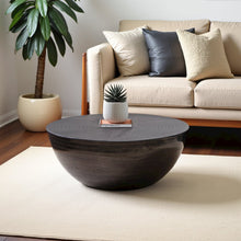 Round Drum Iron Coffee Table with Unique Design and Antique Zinc Finish