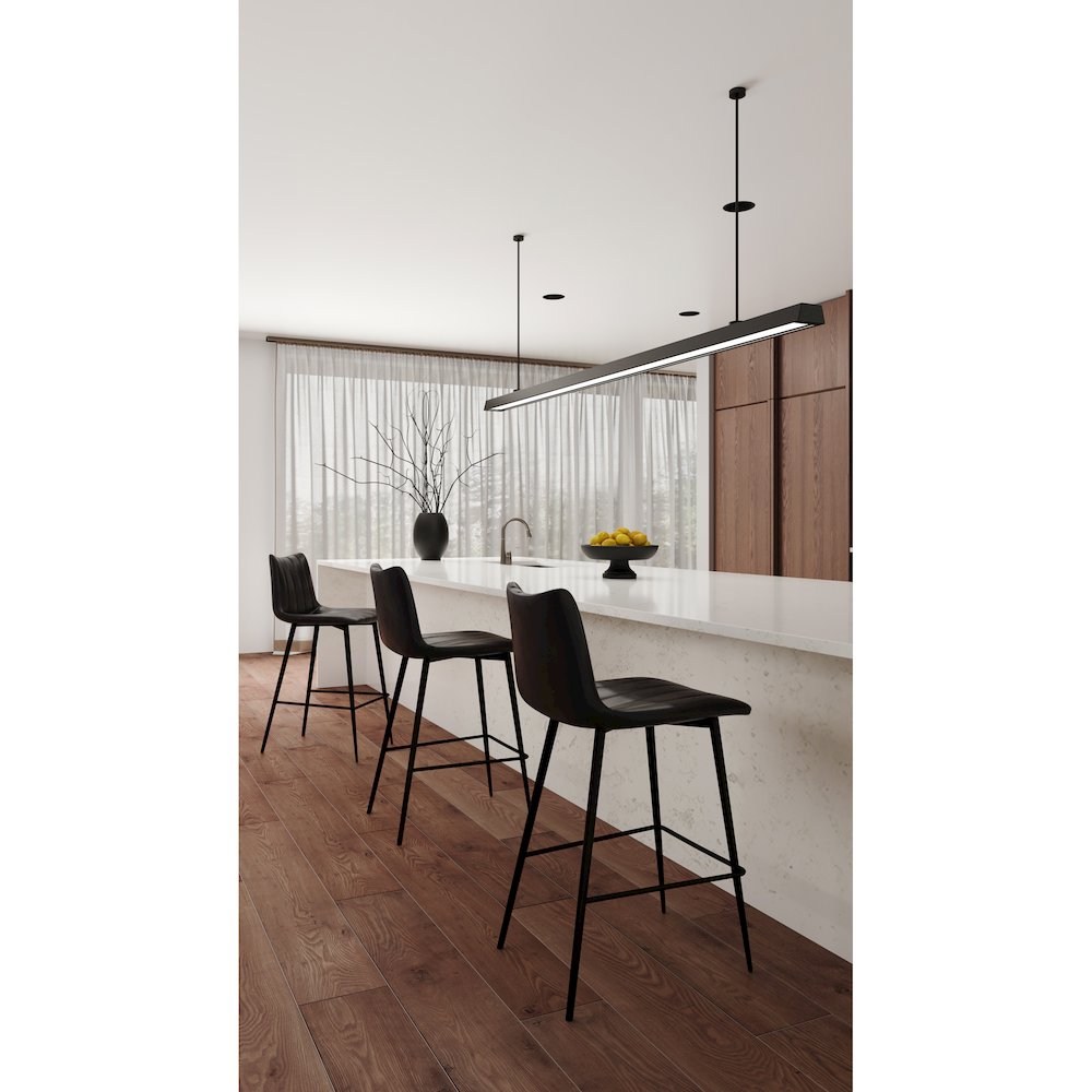 Alibi Counter Stool Matte Black - Set of Two