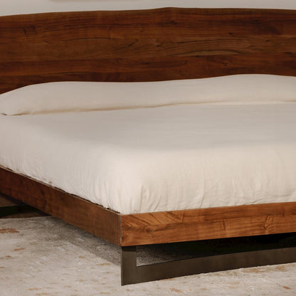 Bent Queen Size Bed Brown