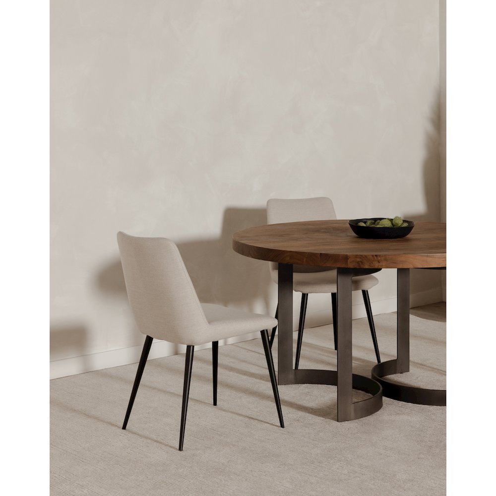 Bent Round Dining Table 54In Brown