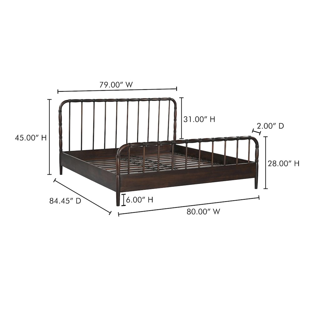 Vivian King Bed Dark Brownn
