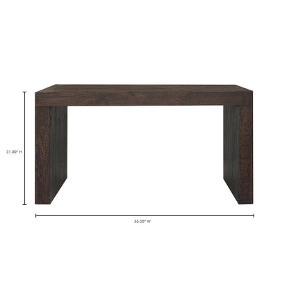 Evander Console Table Rustic Brown