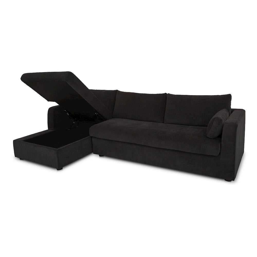 Burrow Sleeper Sectional With Storage Chaise Black Left