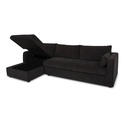 Burrow Sleeper Sectional With Storage Chaise Black Left