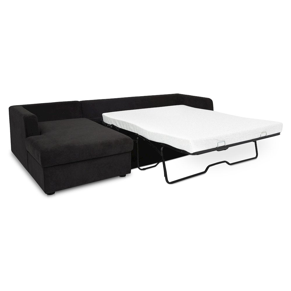 Burrow Sleeper Sectional With Storage Chaise Black Left