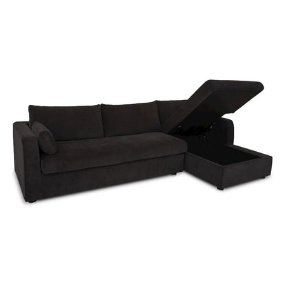 Burrow Sleeper Sectional With Storage Chaise Black Right