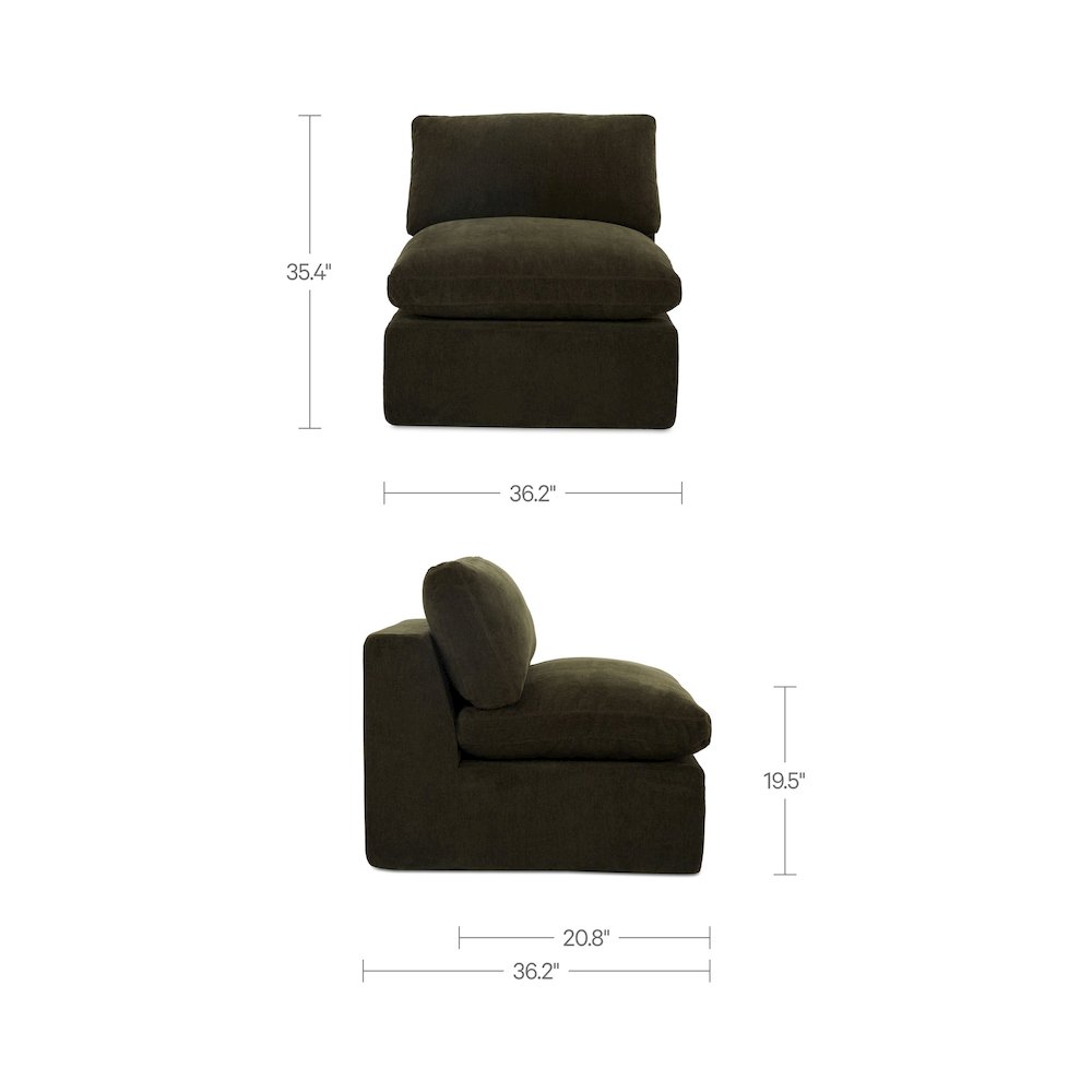 Cates Slipper Chair Dark Green