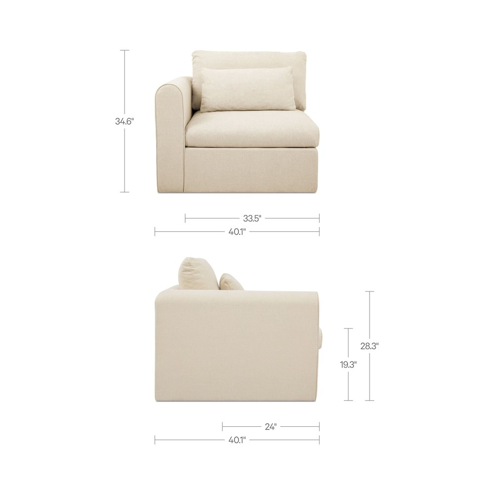 Swift Left Arm Facing Chair Light Beige