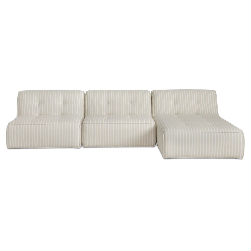 Sunseeker 3 Piece Outdoor Lounge Brown Stripe