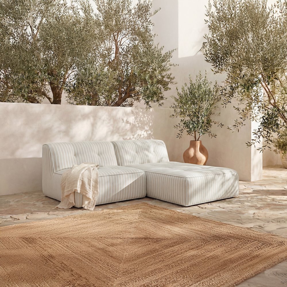 Sunseeker 2 Piece Outdoor Nook Brown Stripe