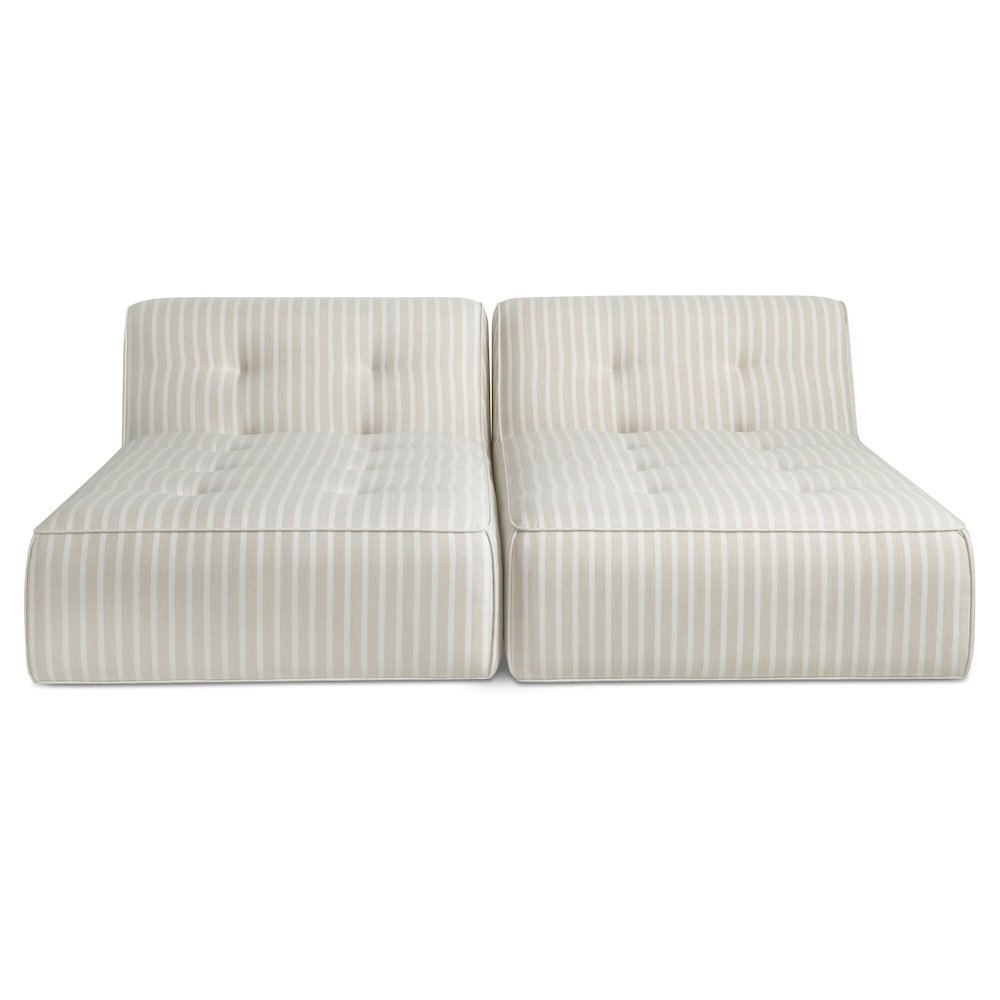 Sunseeker 2 Piece Outdoor Sun Lounger Brown Stripe