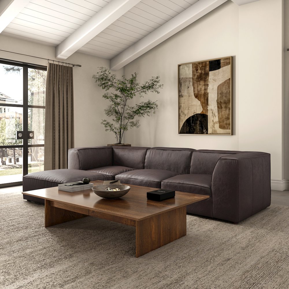Form Ottoman Espresso Brown Leather