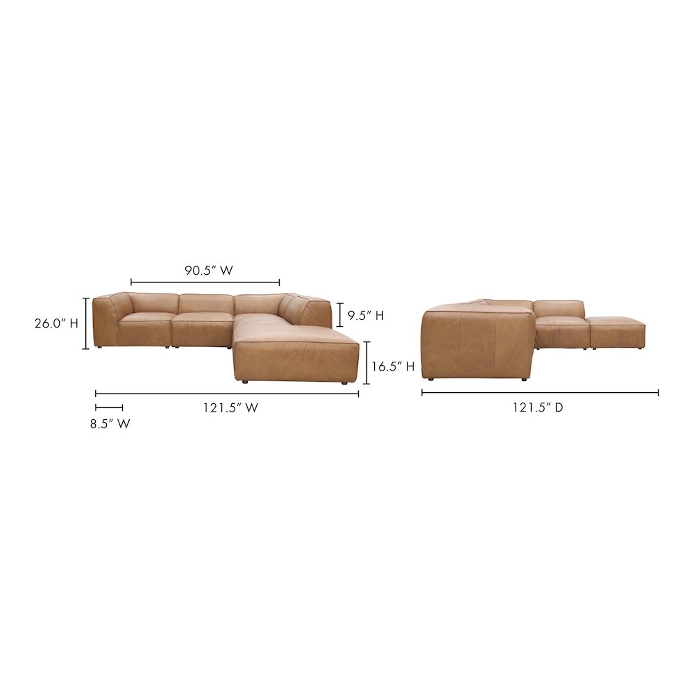 Form Classic L-Shaped Modular Sectional Sonoran Tan Leather
