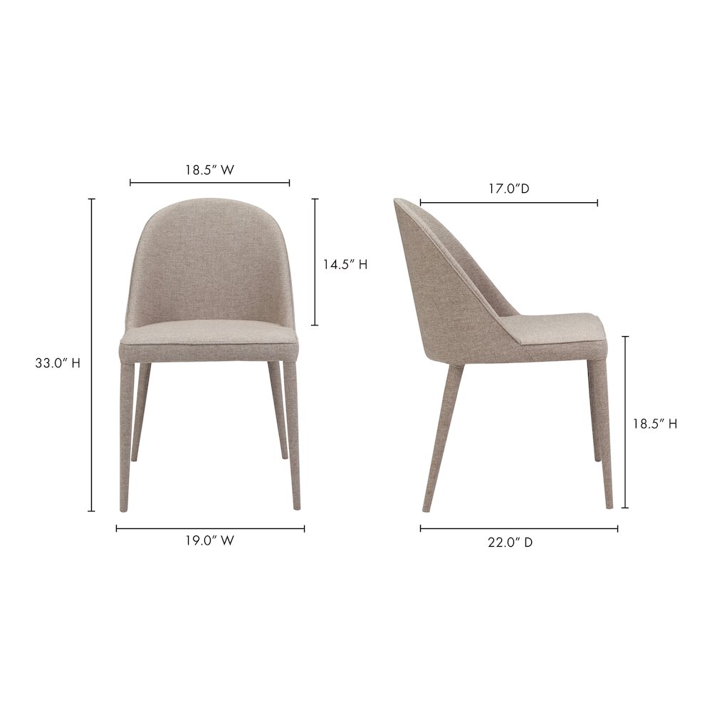 Burton Dining Chair Light Grey - Set of Two
