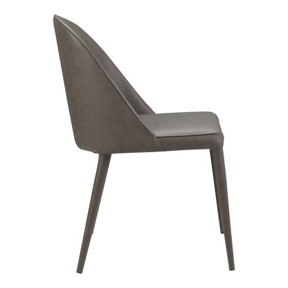 Burton Dining Chair Grey Vegan Leather - Set of Two