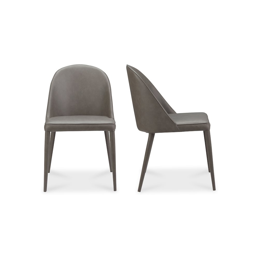 Burton Dining Chair Grey Vegan Leather - Set of Two