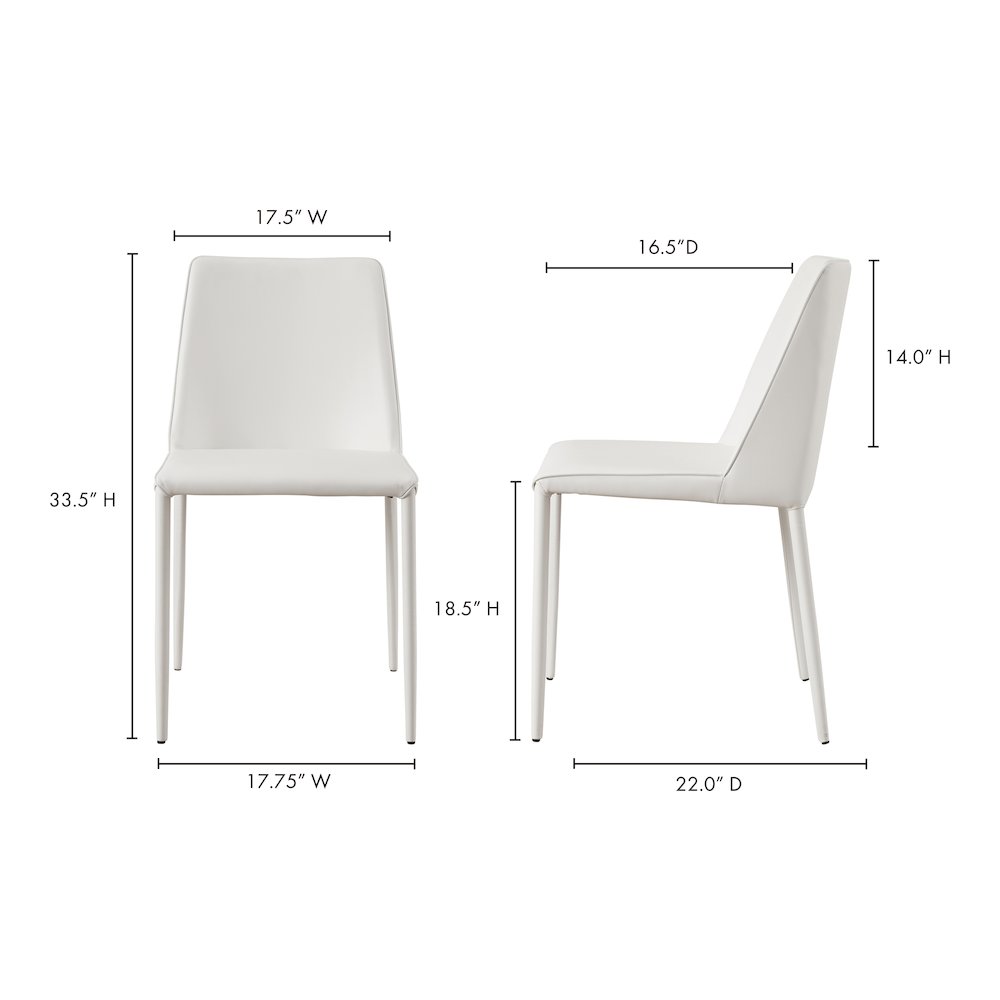Nora Dining Chair White Vegan Leather - Set of Two