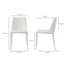 Nora Dining Chair White Vegan Leather - Set of Two