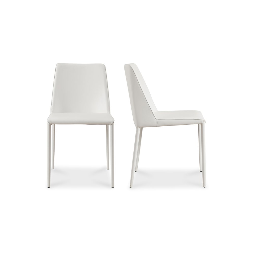 Nora Dining Chair White Vegan Leather - Set of Two