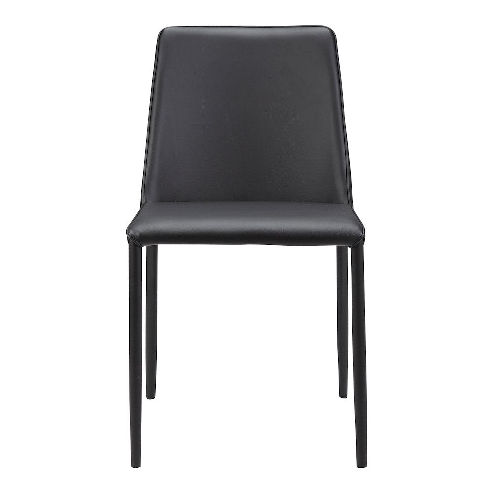 Nora Dining Chair Black Vegan Leather - Set of Two