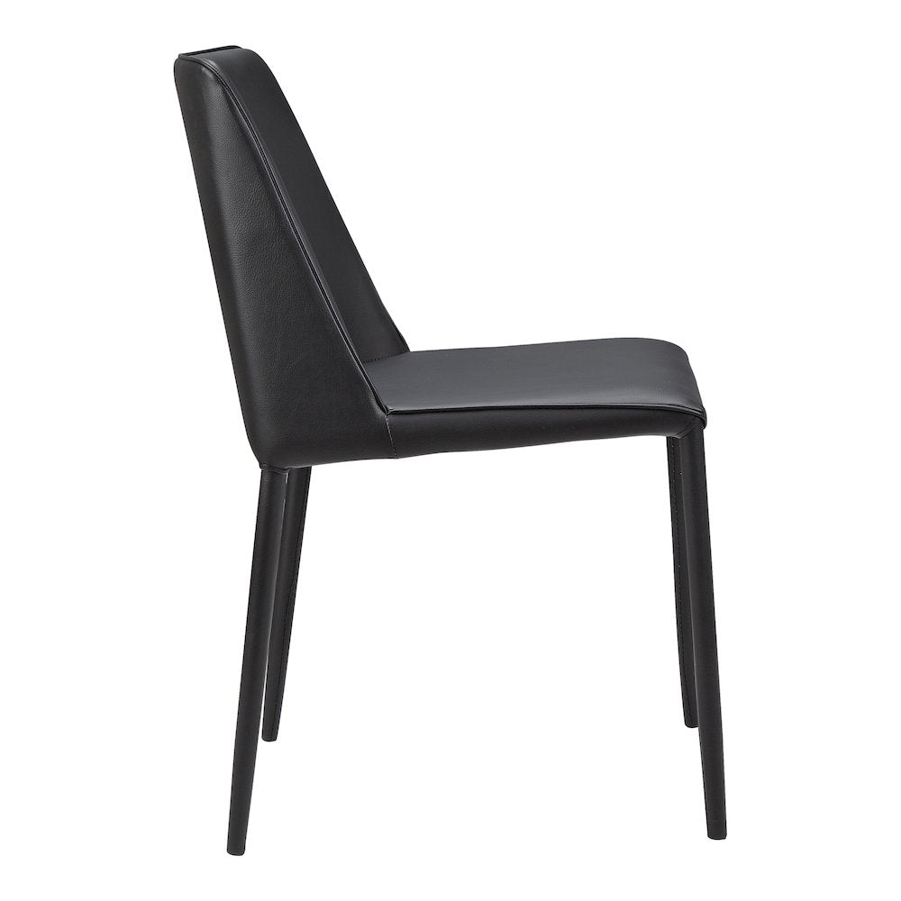 Nora Dining Chair Black Vegan Leather - Set of Two