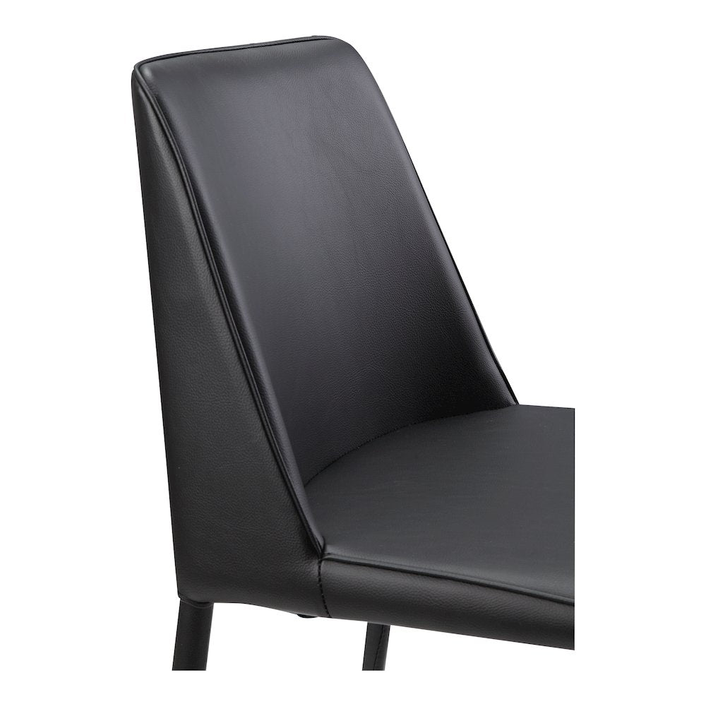 Nora Dining Chair Black Vegan Leather - Set of Two