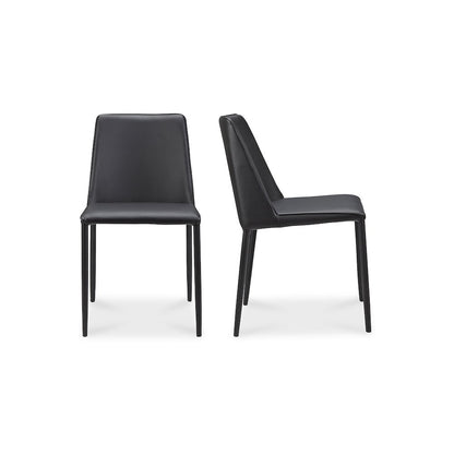 Nora Dining Chair Black Vegan Leather - Set of Two