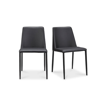 Nora Dining Chair Black Vegan Leather - Set of Two