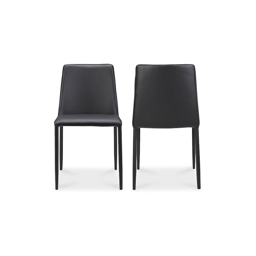 Nora Dining Chair Black Vegan Leather - Set of Two