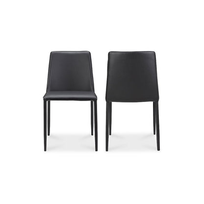 Nora Dining Chair Black Vegan Leather - Set of Two