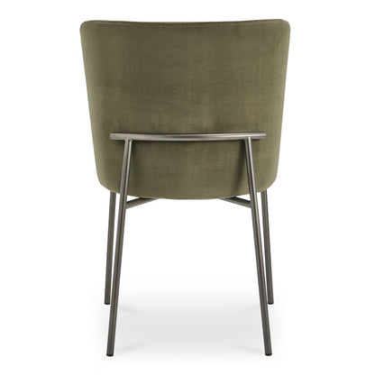 Early Dining Chair Faux Green Mohair-Set Of Two