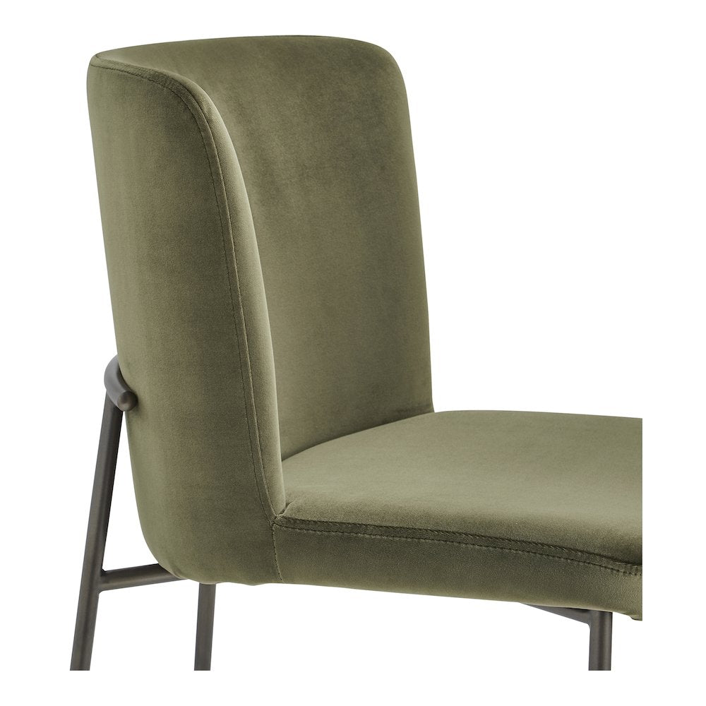 Early Dining Chair Faux Green Mohair-Set Of Two