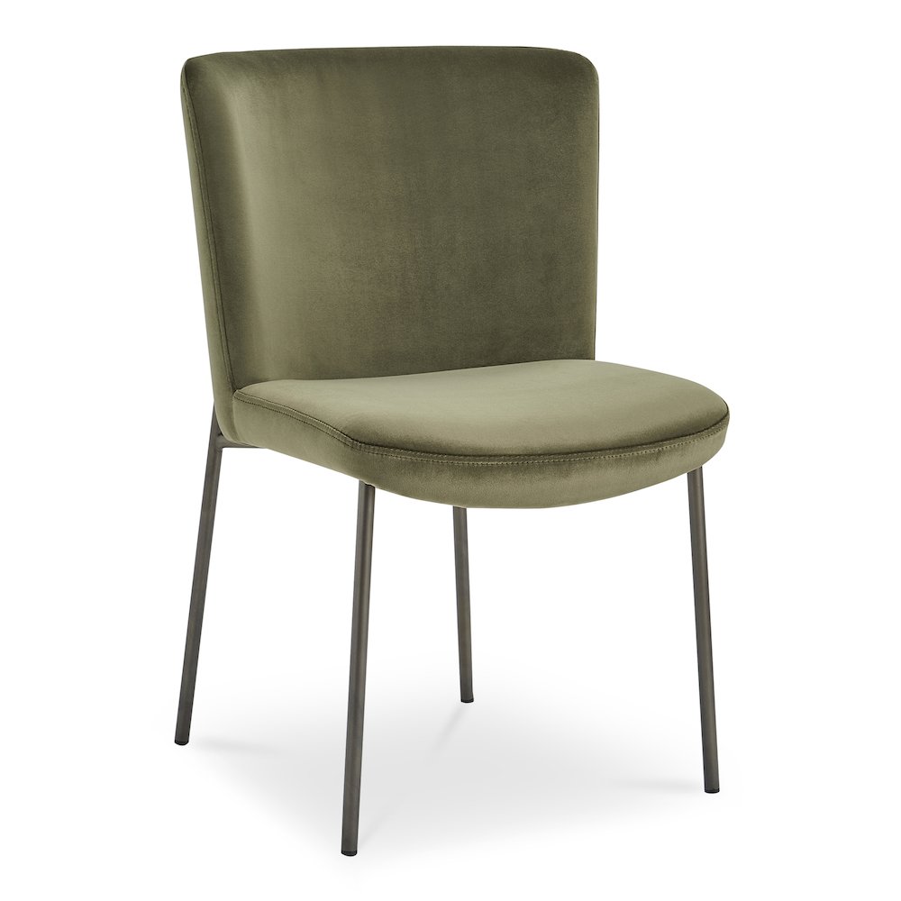 Early Dining Chair Faux Green Mohair-Set Of Two