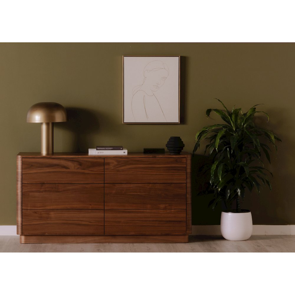 Round Off Dresser Walnut Brown